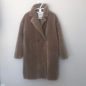 Zara faux fur coat size large
